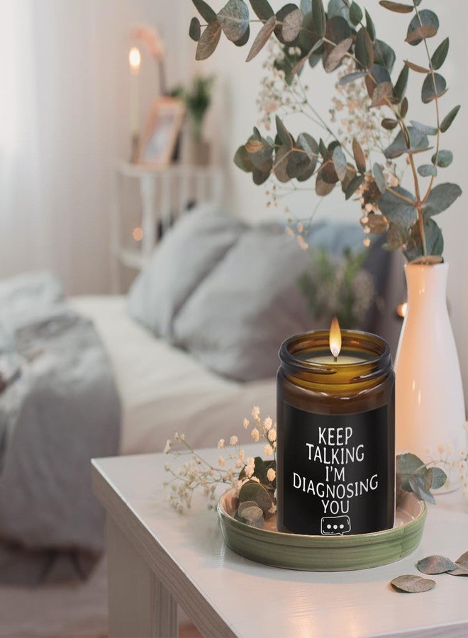THDSE Funny Psychology Gifts, Keep Talking I'm Diagnosing You Scented Candles, SLP Gifts Therapist Gifts Mental Health Gifts for Counselor Office Friend, Pine Scented Candles,8 oz - Image 3